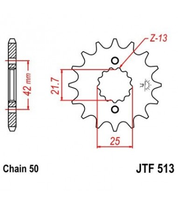 PION JT 513 de acero con 16 dientes